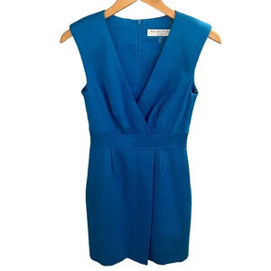 Trina Turk Blue Dress Size 2 Sleeveless Sheath Office Cocktail‎ Party Mini Dress